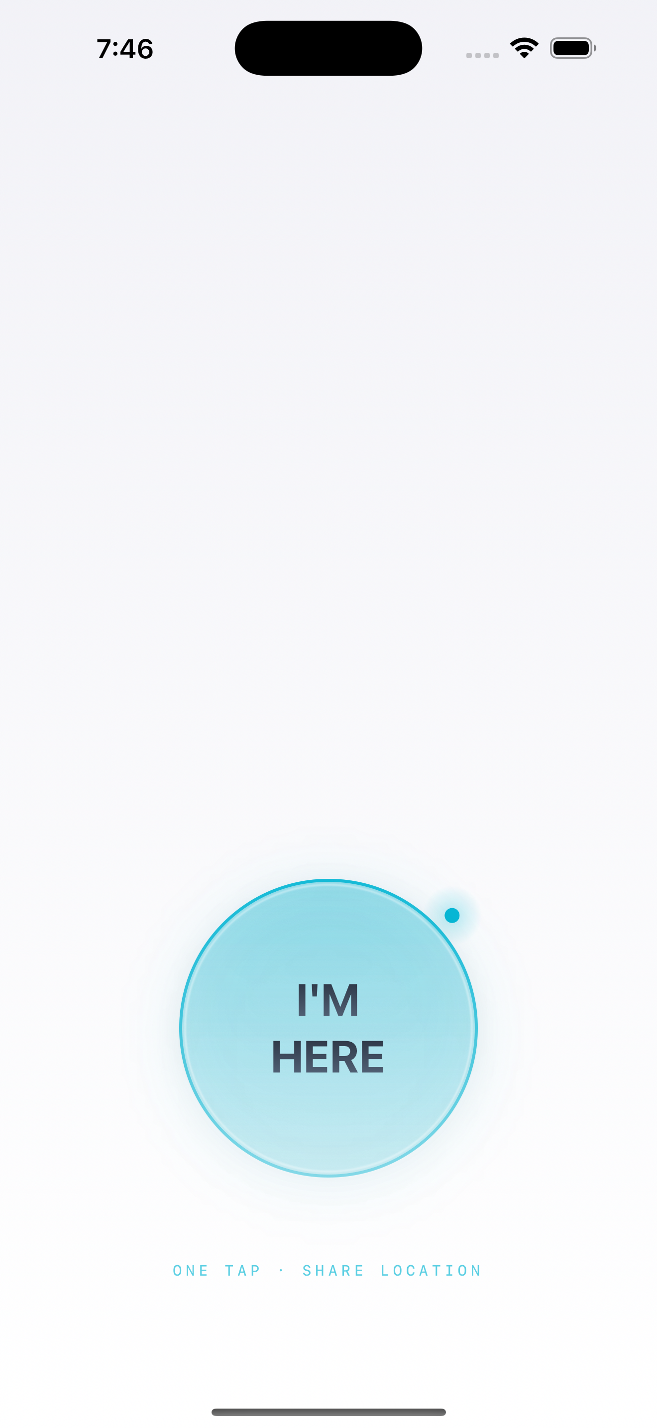 Ready state — one big button